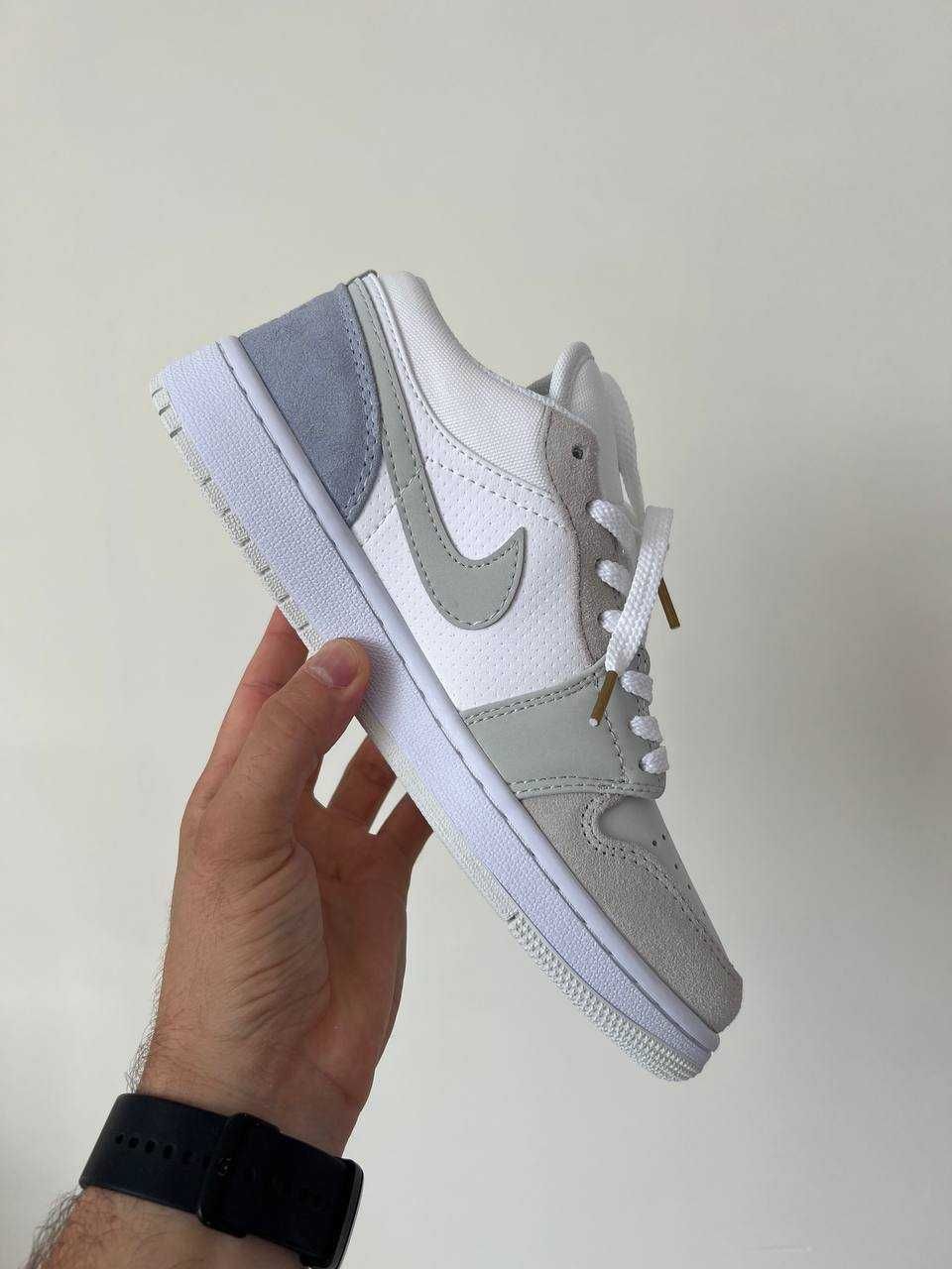 Кроссовки Nike Air Jordan 1 low grey / Аир джордан серые 37 38 39 40