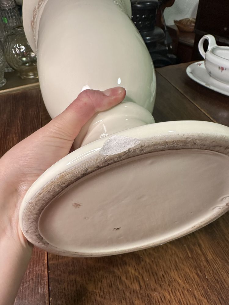Duży wazon kremowy przepiękny ceramiczny 922