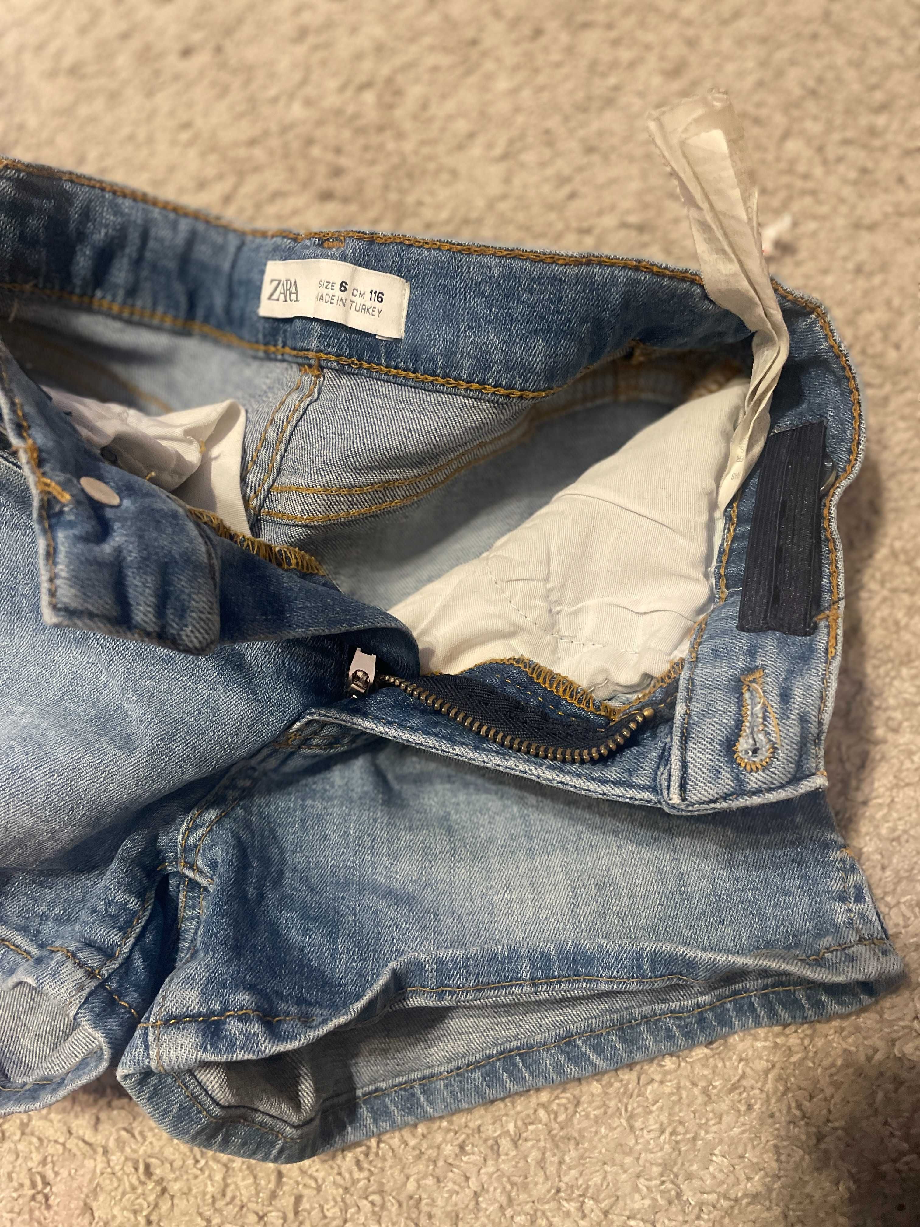 Spodenki jeans ZARA dla dziewczynki 6 lat (rozmiar 116)