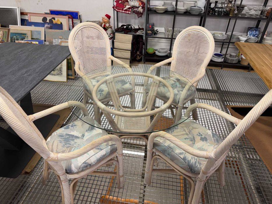 Meble na taras stół okrągły krzesła na ogród meble rattanowe