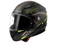 NOWY !!  Kask LS2 FF353 RAPID II ROKKU czarny mat-żółty