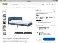 Łóżko 90 x 200 z materacem piankowym i komodą.