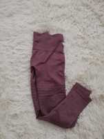 legginsy 4F xs s 3436 fiolet pudrowy róż push up wysoki stan