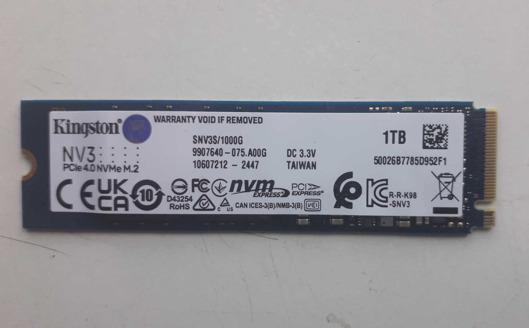 (Novo com Garantia) Kingston NV3 1TB 6000/4000 Disco SSD NVMe PCIe 4.0