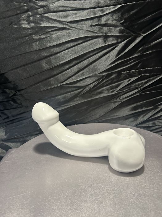 Ceramiczny świecznik o humorystycznej formie – sygnowany – 22,5 cm