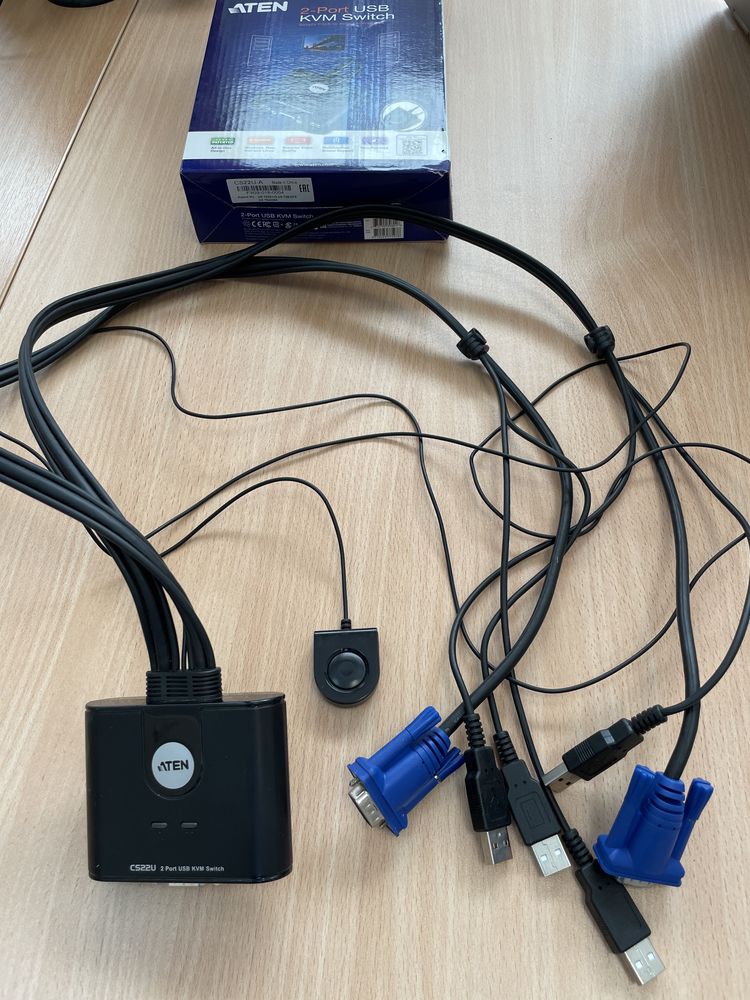 ATEN CS22U Switch KVM 2x USB uzywany 100% sprawny, stan idealny