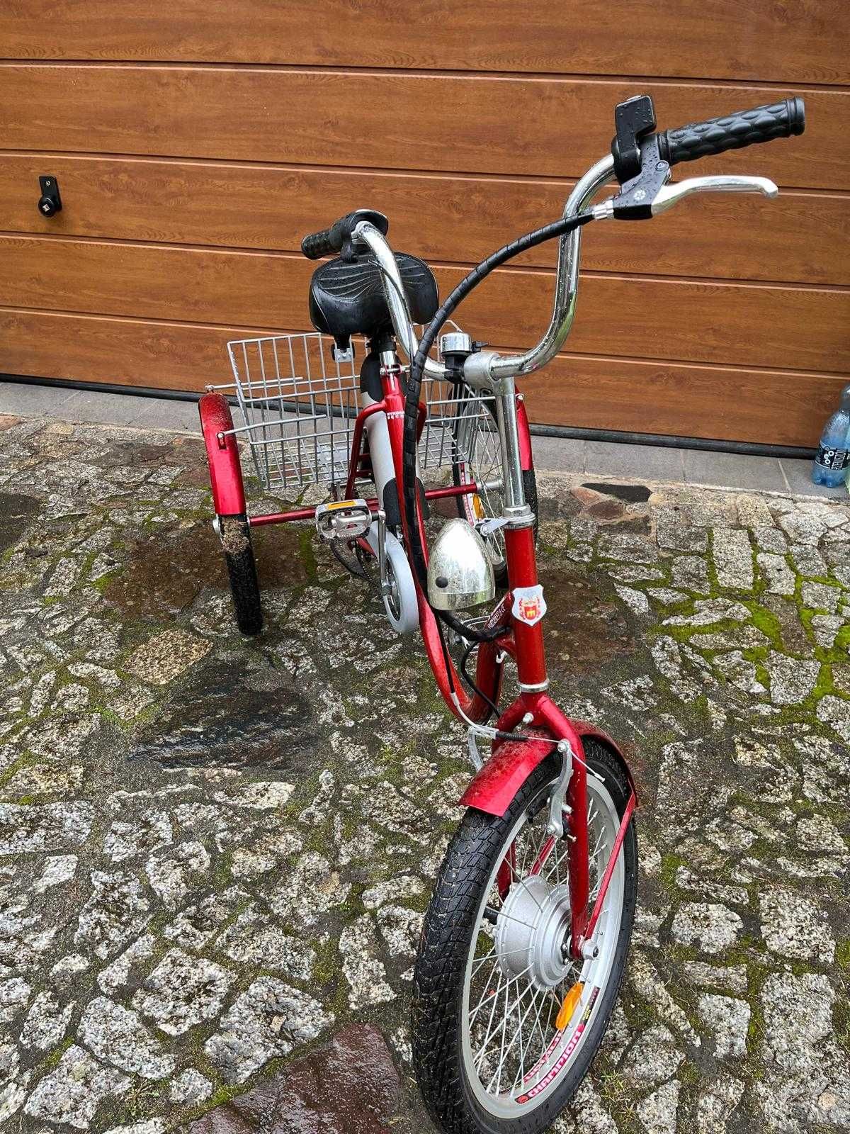 Rower dla osoby starszej lub niepełnosprawnej z napędem elektrycznym