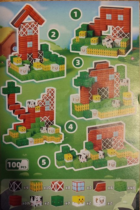 Уцінка! Конструктор Майнкрафт магнітний 150 та 100 елементів