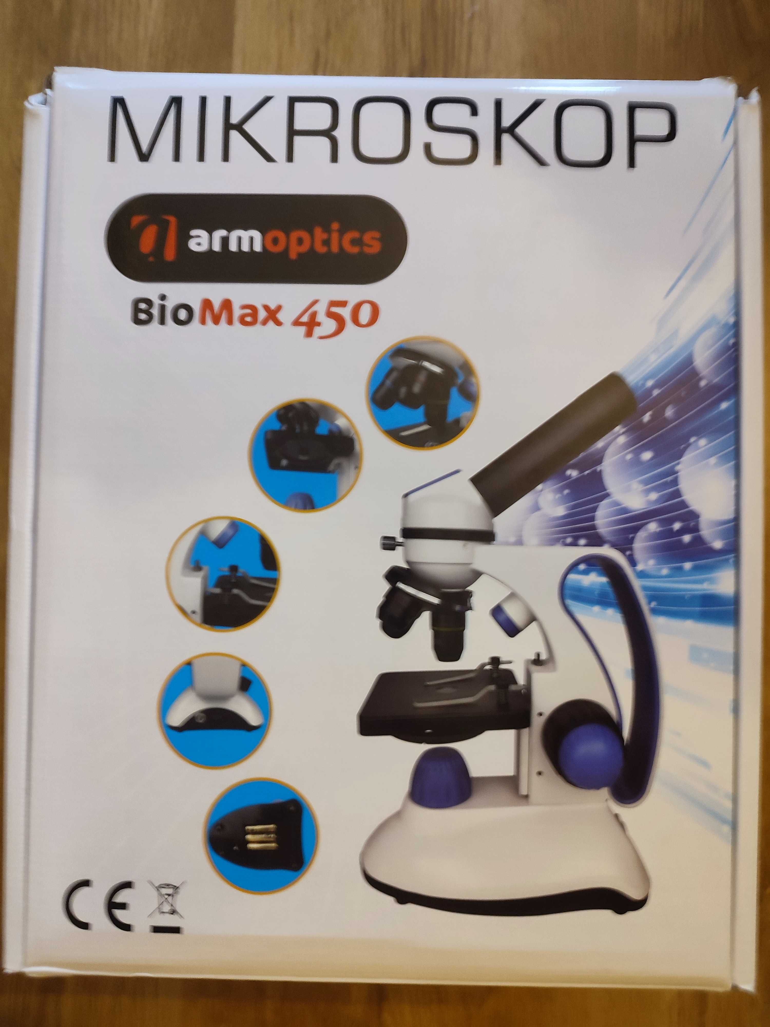 mikroskop armoptics biomax 450+gotowe preparaty