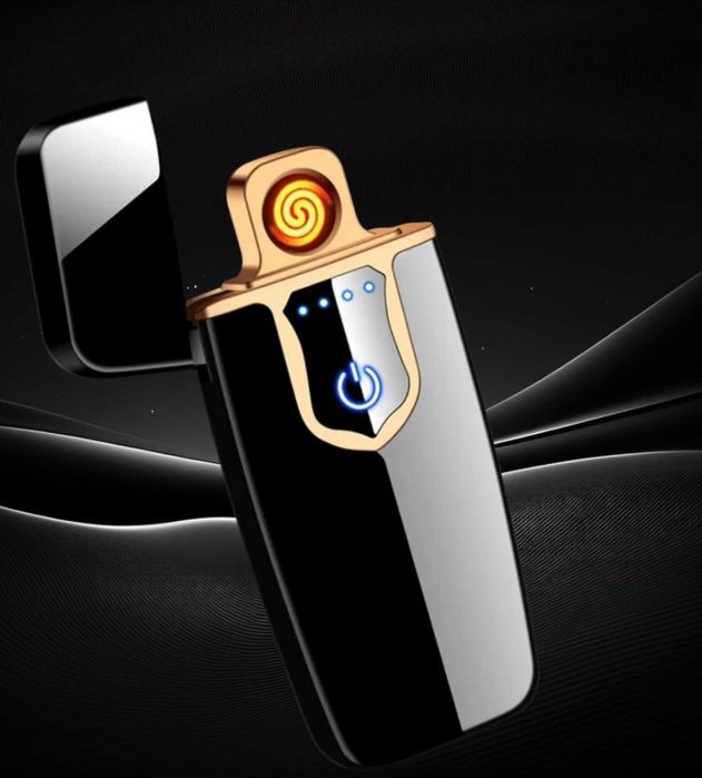 Зажигалка спиральная USB 712 в упаковке. Розница/опт. Цвет: черный