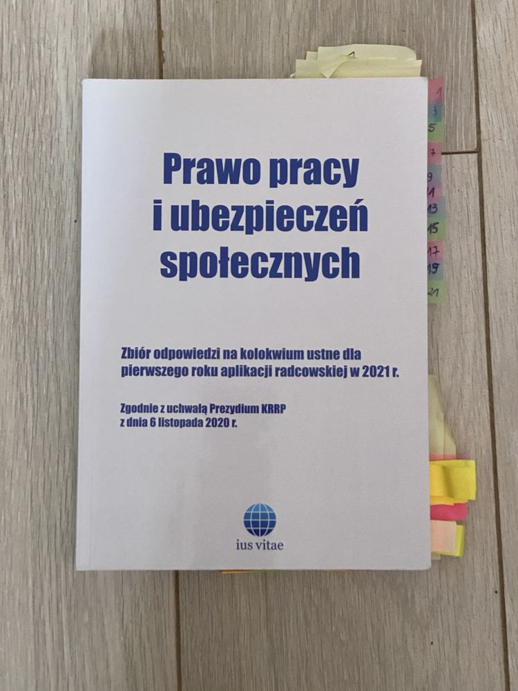 Prawo pracy i ubezpieczeń społecznych ius vitea apl. radcowska 2020