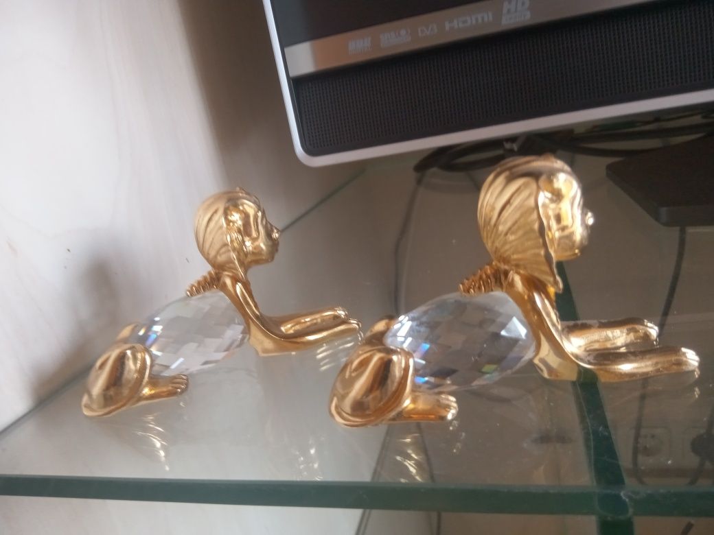 Продам в коллекцию статуэтку египетский сфинкс золото хрусталь