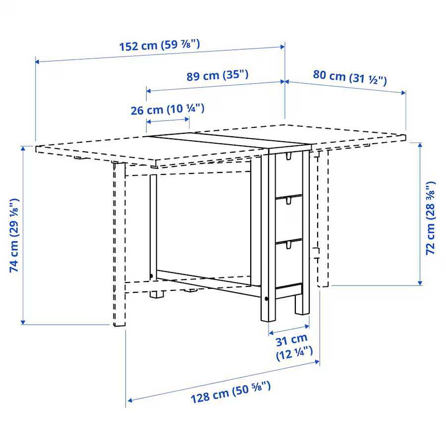 Mesa Branca de abas rebativeis do IKEA (NORDEN)