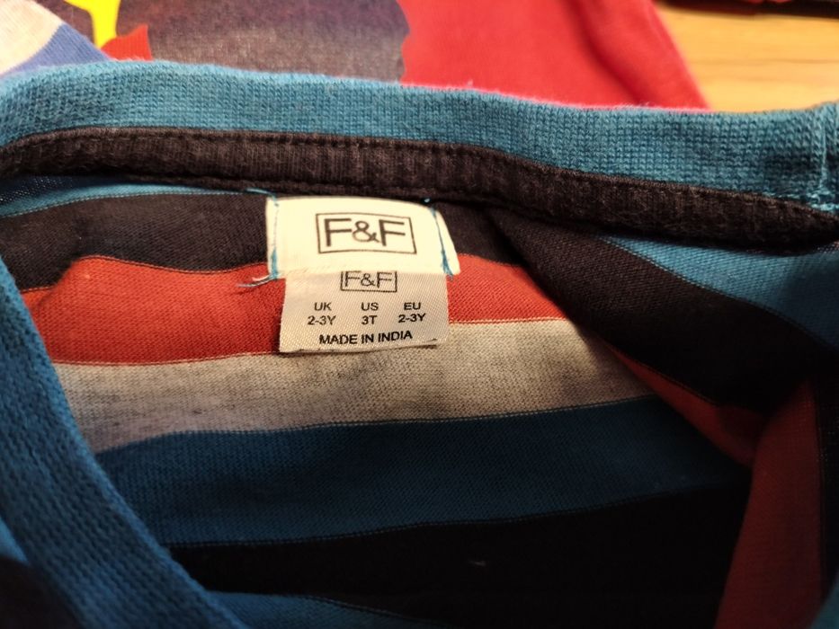 4 bluzy bluzki 2-3 latka koparka JCB  F&F