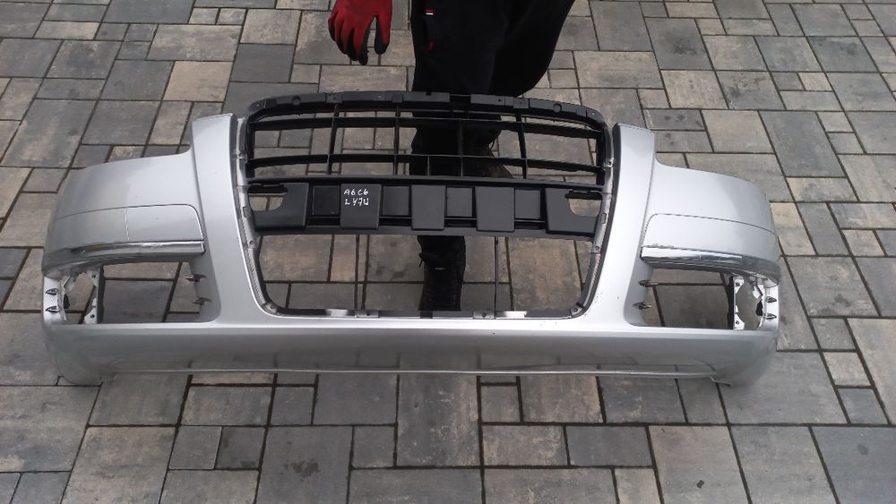 Audi a6 c6 04-08 zderzak przód przedni srebrny ly7w