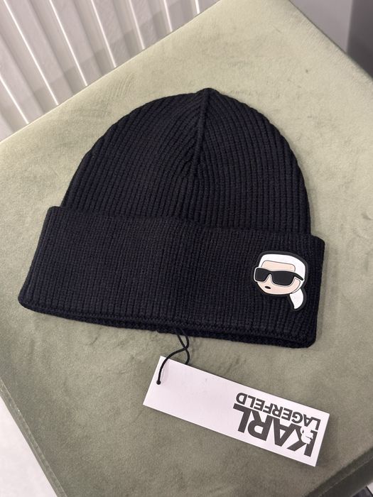 Шапка Karl Lagerfeld, жіноча шапка, чорна шапка