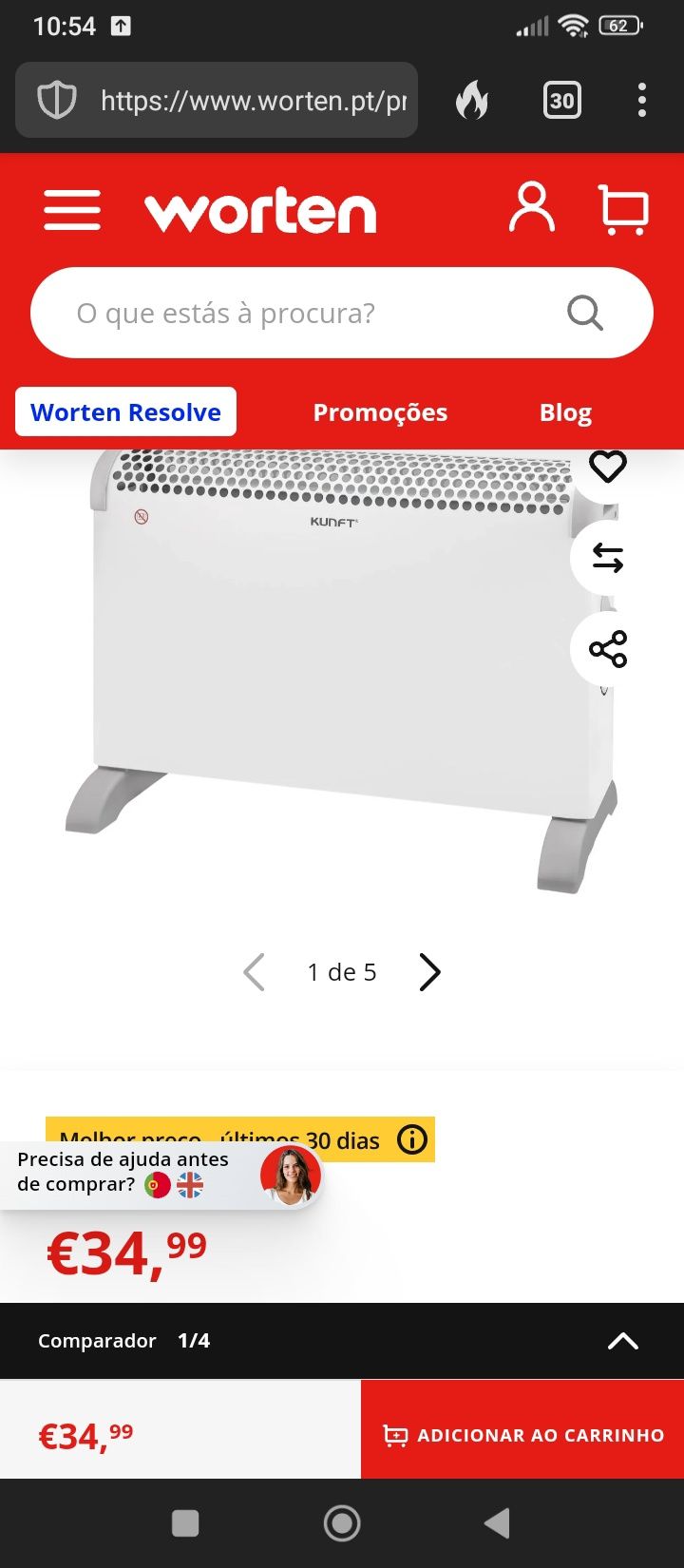 Aquecedor convector  Kunft