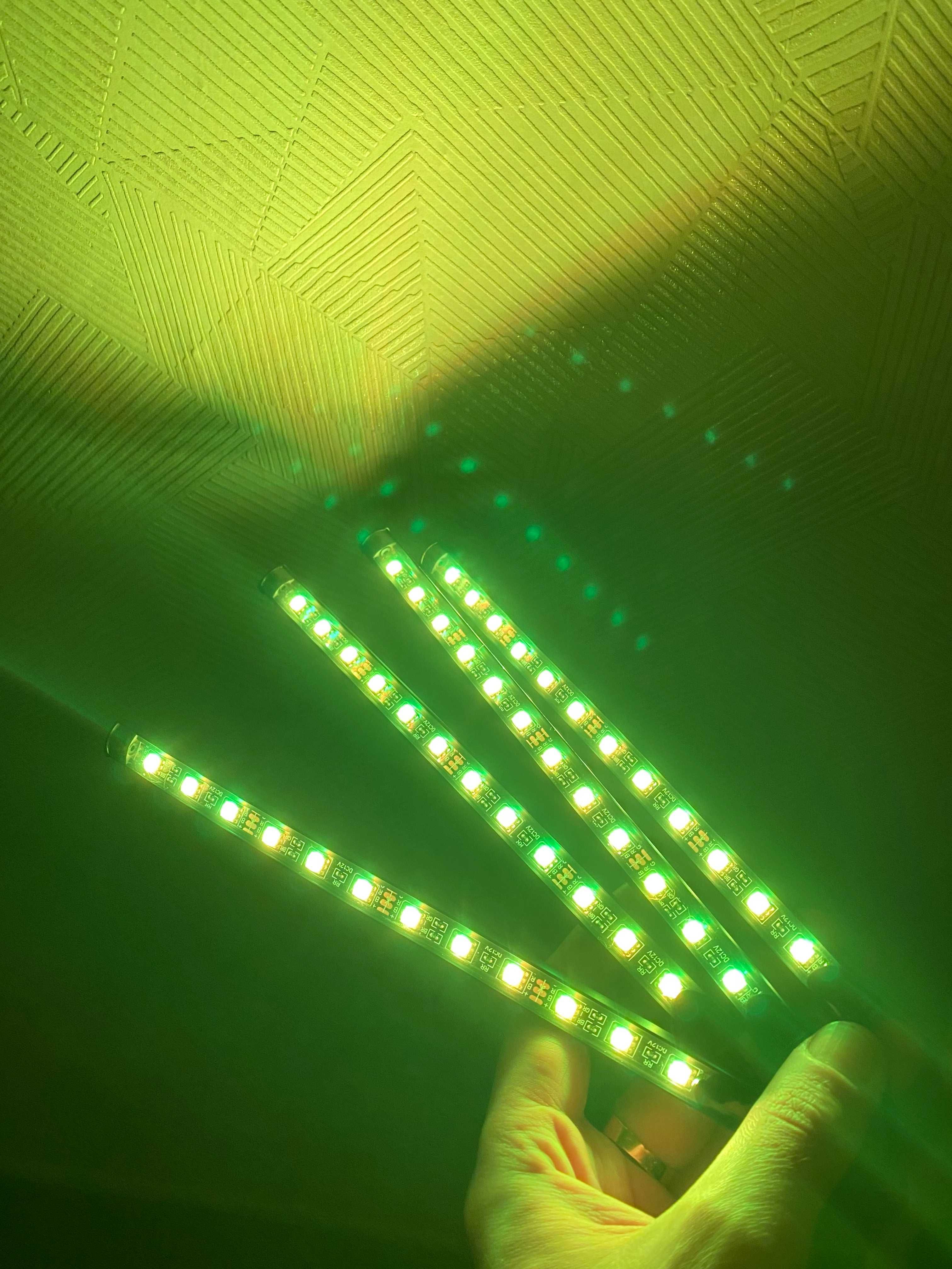 Универсальная RGB led подсветка с микрофоном в авто