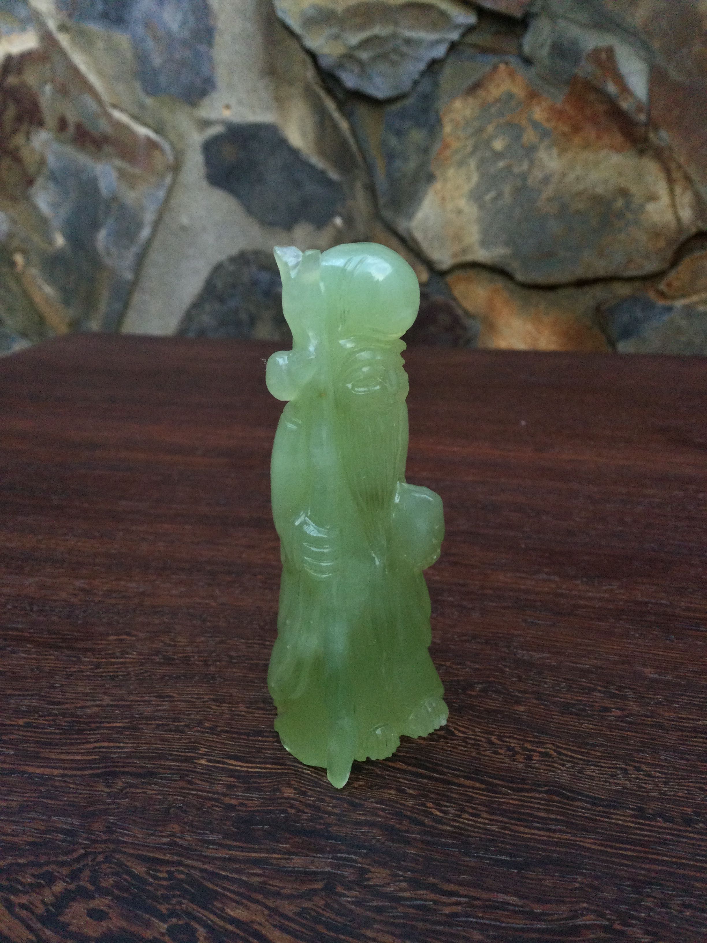 Escultura Jade Imperial Divindade Chinesa Séc XIX China 8,5 cm