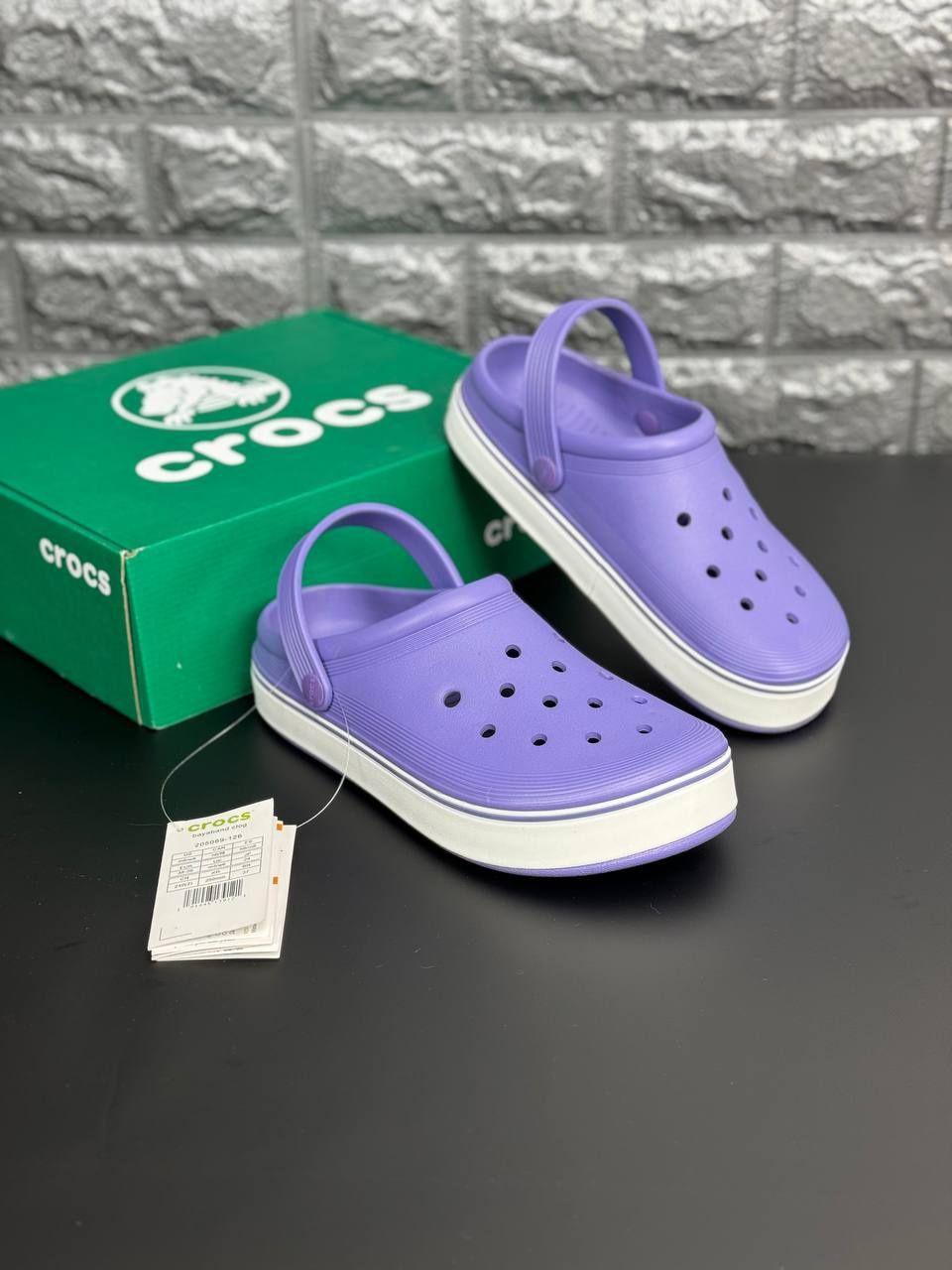 Женские шлепанцы crocs фиолетовые тапочки крокс