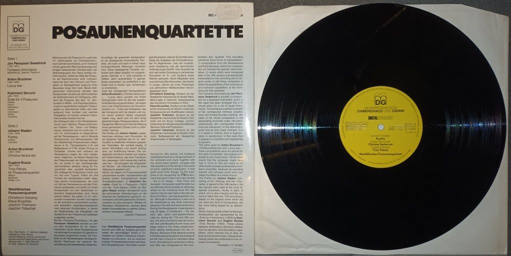 Płyta winylowa Kwartet puzonowy Posaunenquartette EXCELLENT