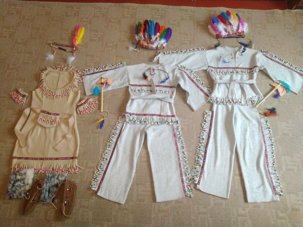 Карнавальные костюмы индейцев на девочку и мальчика. Хэллоуин.