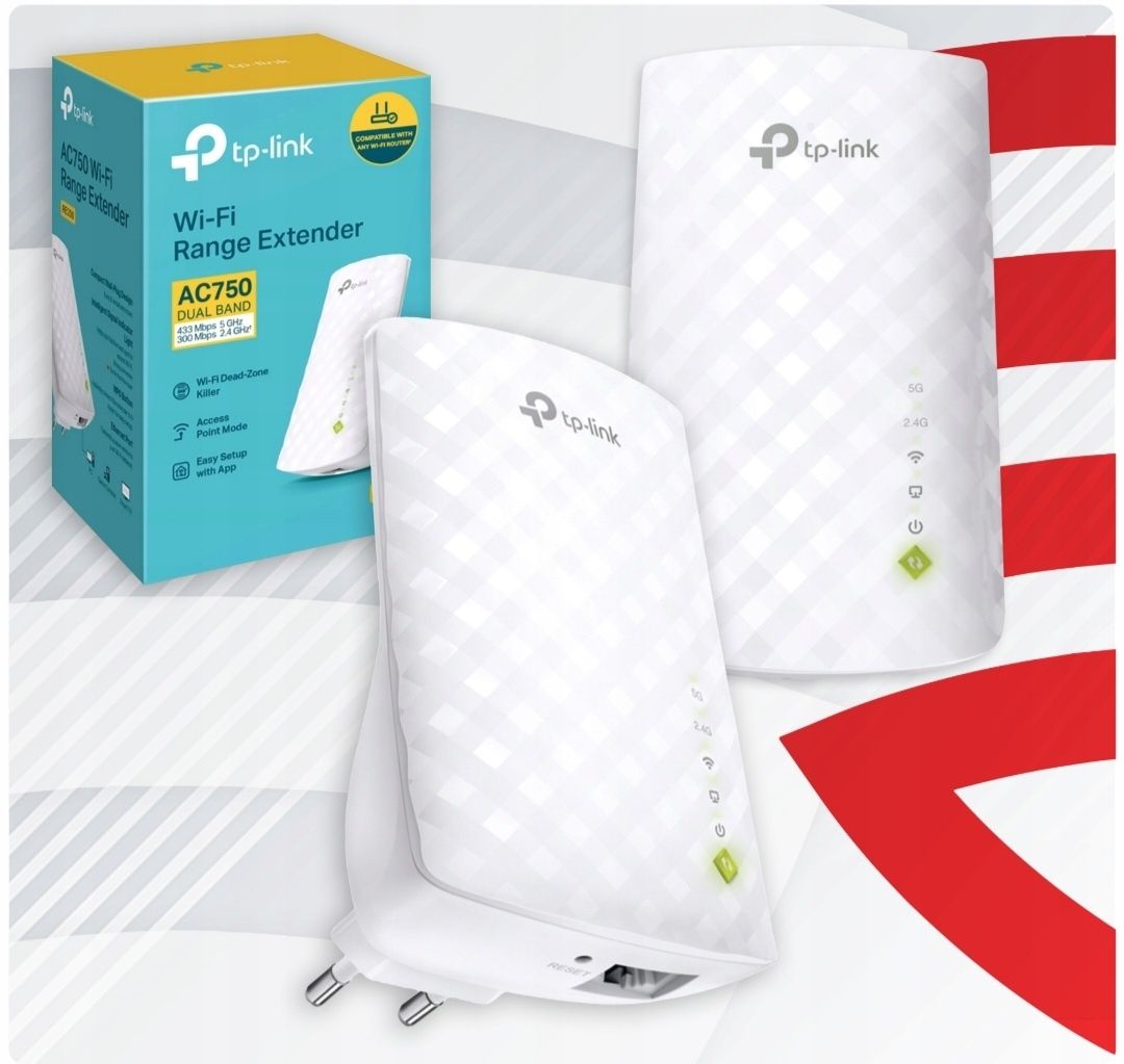 WZMACNIACZ WIFI EXTENDER TP-Link RE200 AC750 Mesh wzmacniacz sygnału