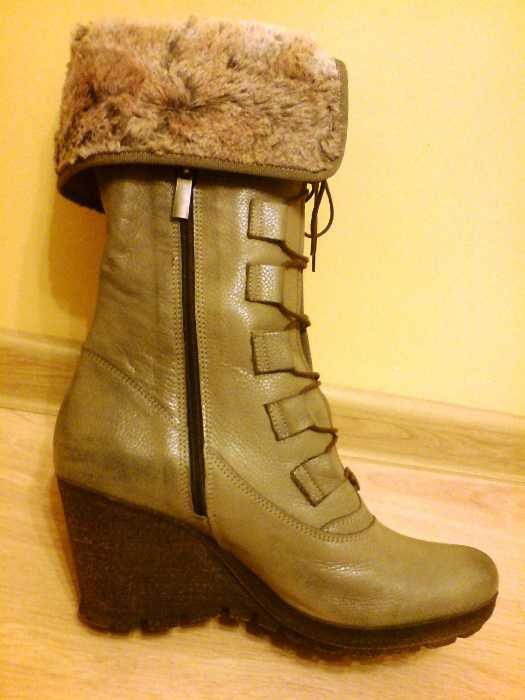 NOWE Buty-Trzewiki Damskie na koturnie40 Natural Skóra100% I-Klasa Gw6