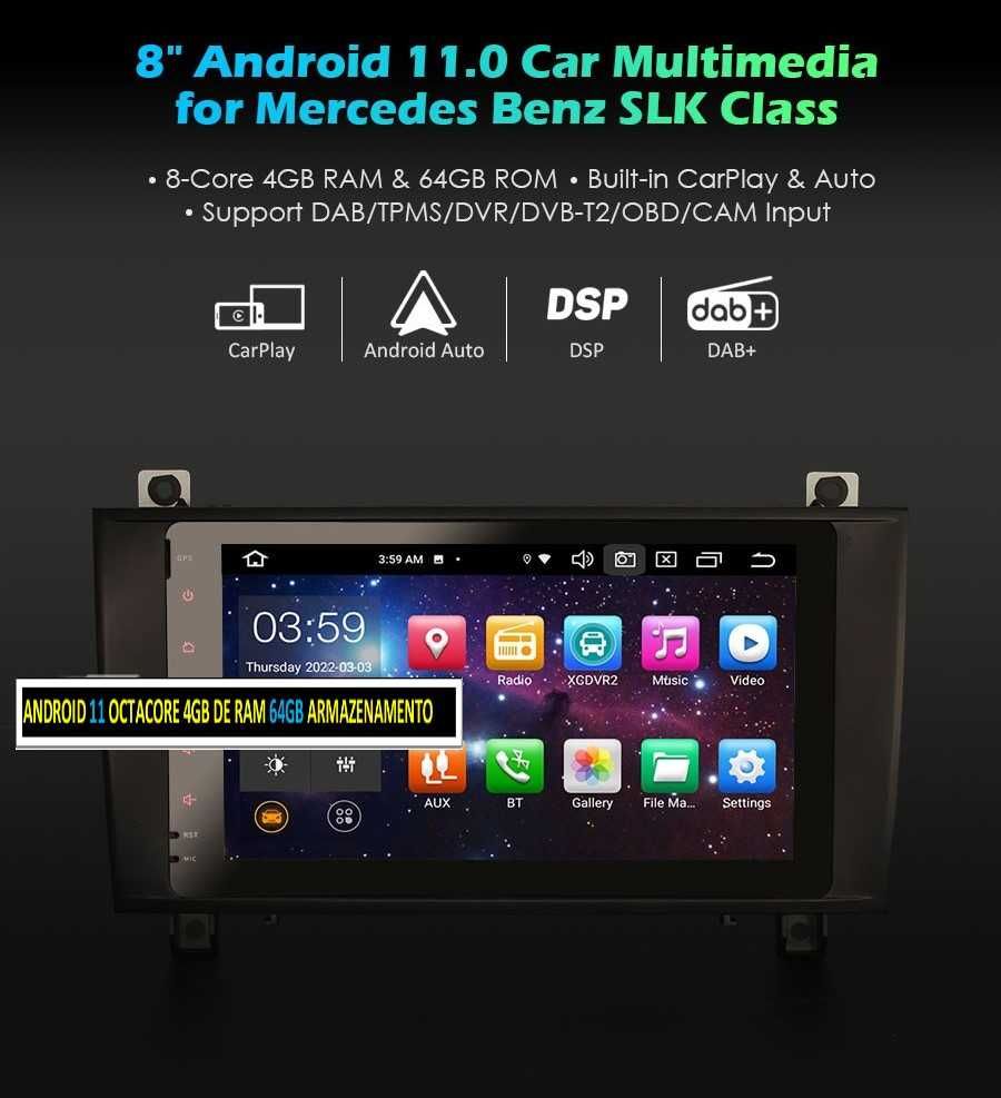 Auto-rádio 2 din android 13 para Mercedes SLK R171