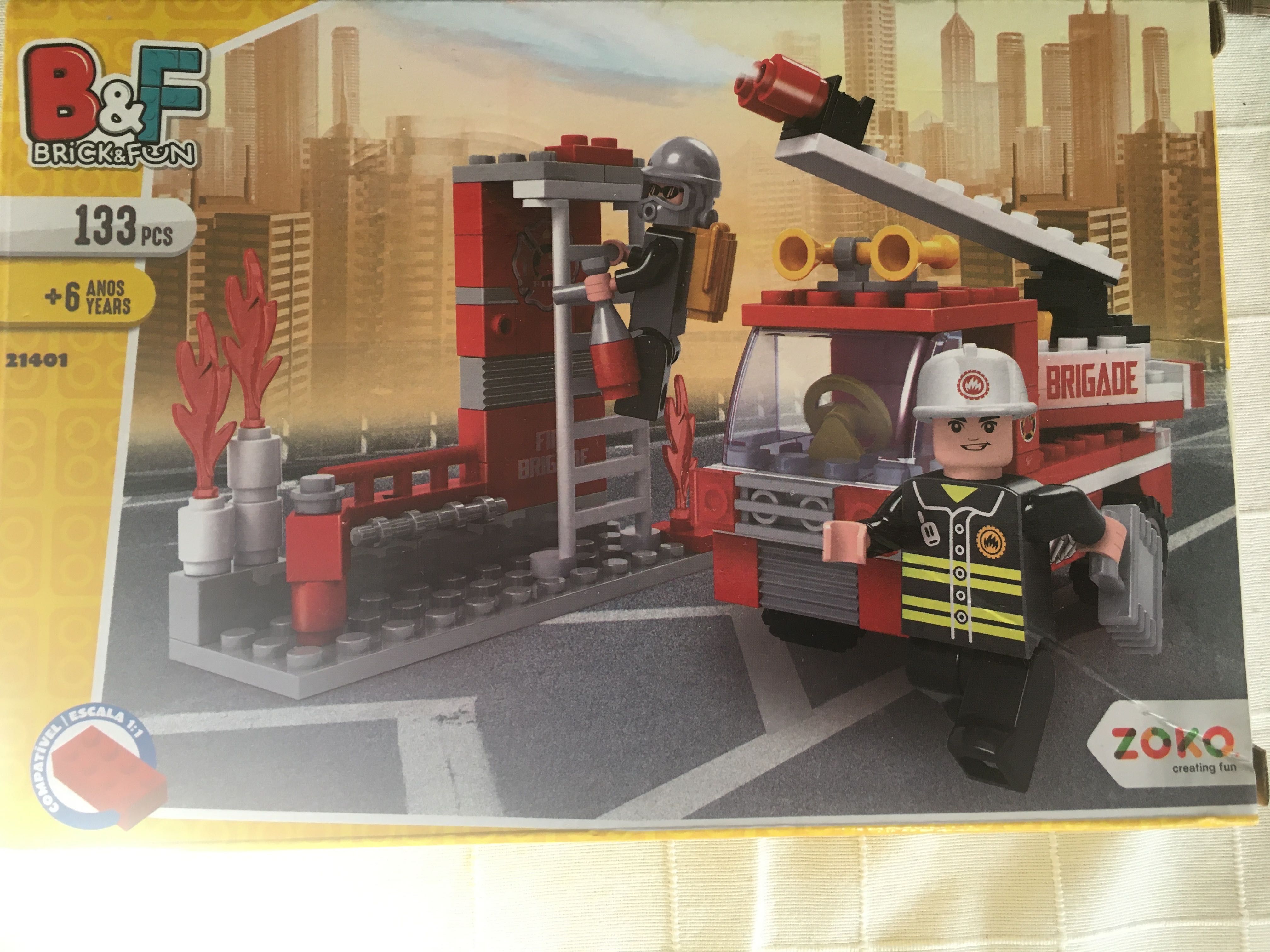 Brick&fun carro bombeiros 133 pcs