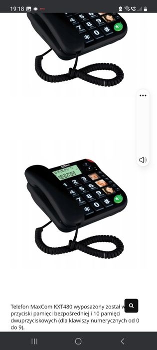 Telefon stacjonarny dla seniora.