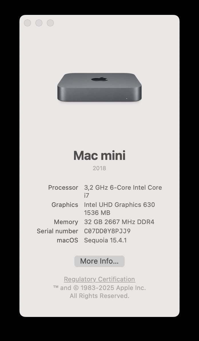 Mac mini 2018 i7 32GB 1TBSSD + magic keyboard + magic mouse 1