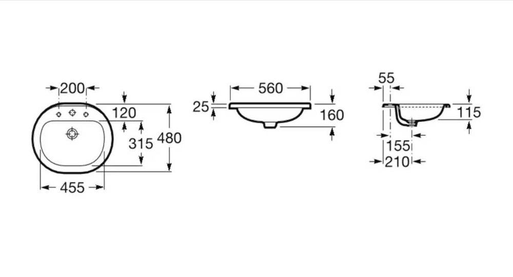 Раковина/мойка врезная керамическая Roca Coral-N 327898