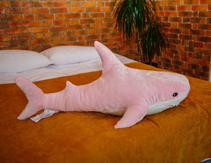 М'яка іграшка Акула ікеа рожева Мягкая игрушка IKEA розовая для детей