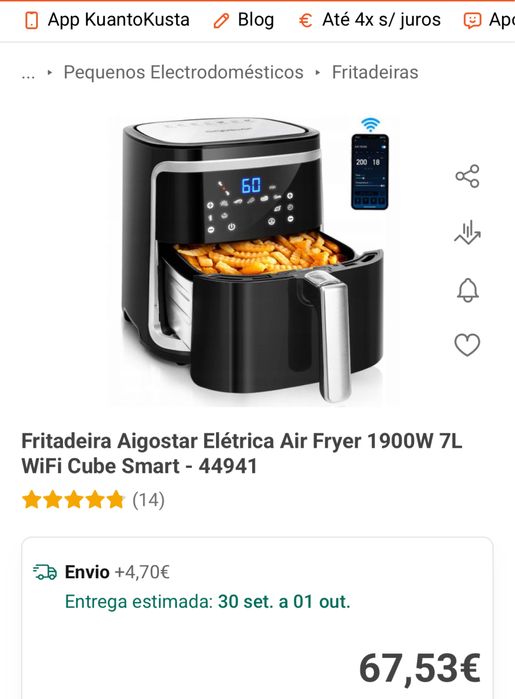 Fritadeira Aigostar elétrica Air Fryer