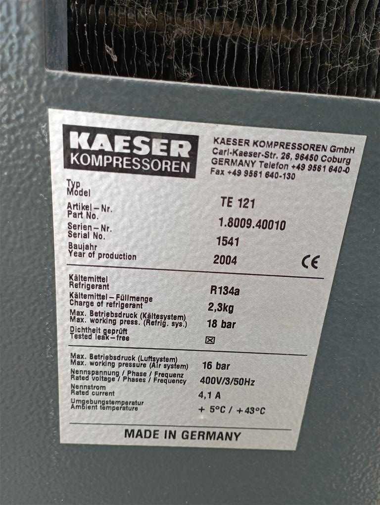 Osuszacz ziębniczy  Kaeser TE121 ,12,7 m3/min,S012798