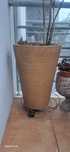 Vaso grande em ceramica dourado