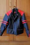 Casaco de couro estilo Biker Preto/Vermelho como novo
