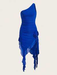 Sukienka Siateczkowa Asymetryczna Midi Shein M