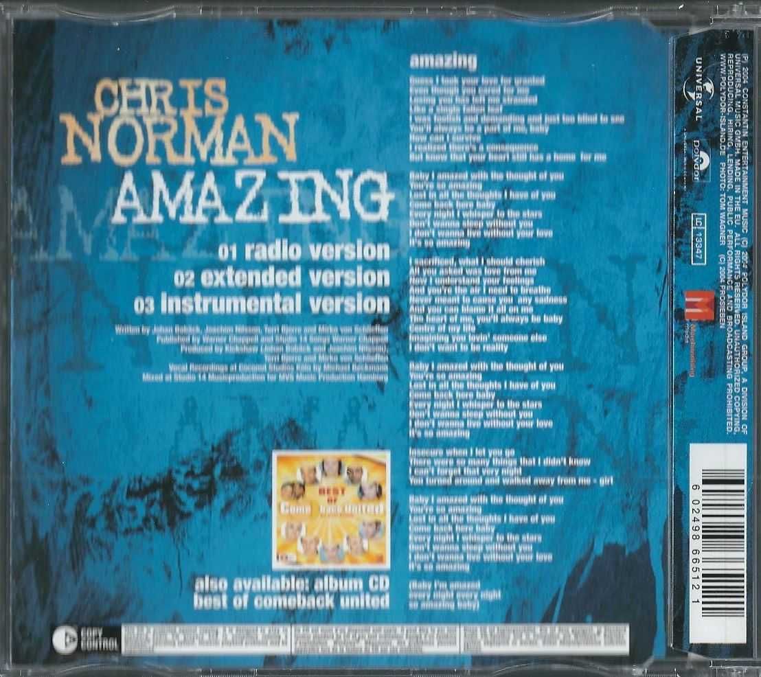 Maxi CD Chris Norman - Amazing (2004) (Polydor)
