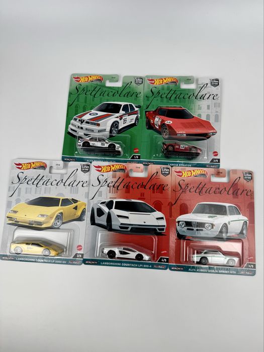 Hot Wheels Premium Spettacolare zestaw 5 aut Lamborghini Countach Alfa