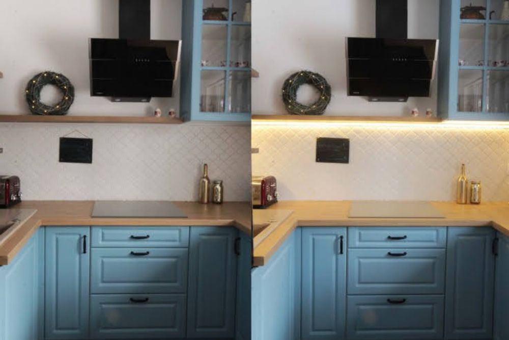 fronty do kuchni carlac lakierowane niebieskie