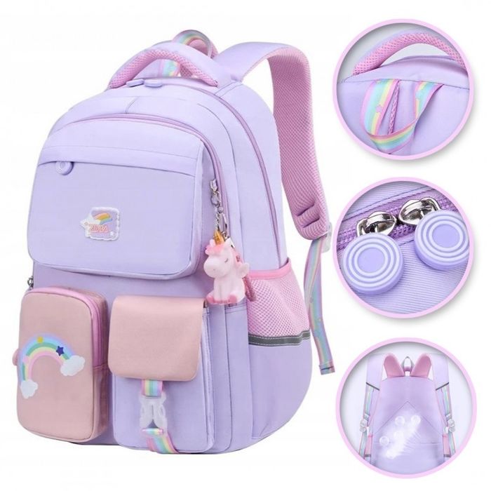 Plecak RAINBOW sweet szkolny uniwersalny kieszonki, odblaski