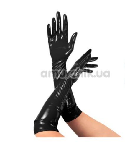 Перчатки Госпожи лакированные черные