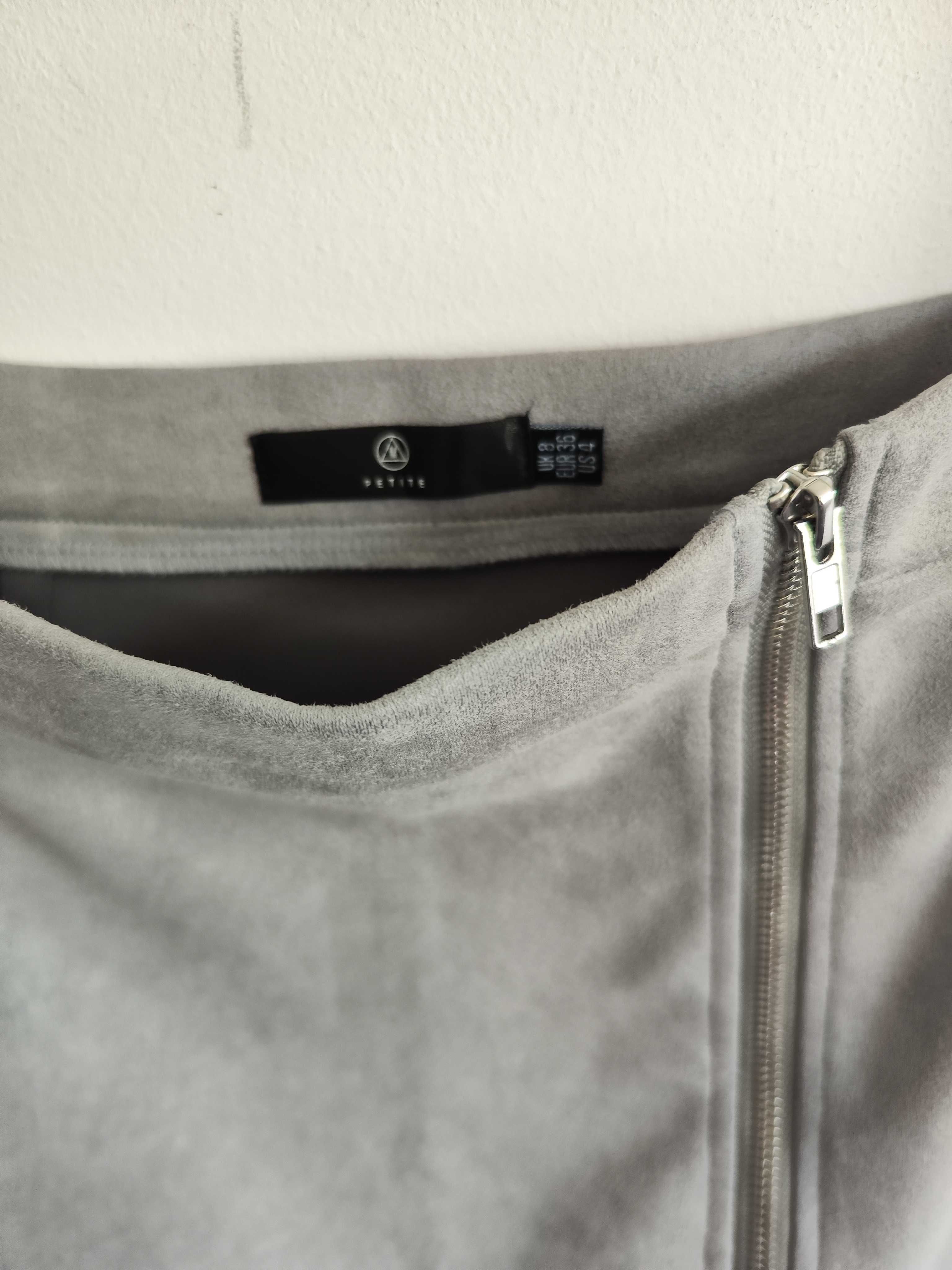 Szara zamszowa spódniczka mini S Missguided