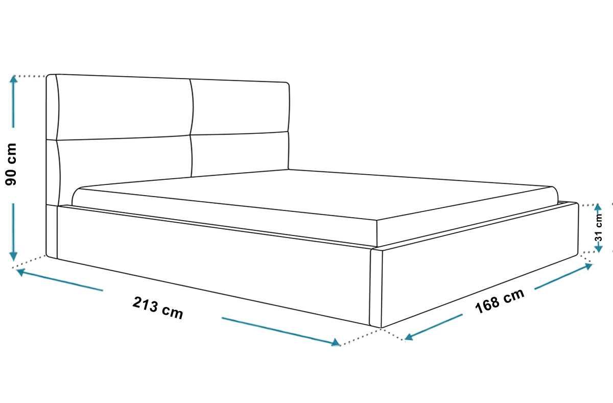 Łóżko tapicerowane stelaż+pojemnik 160x200 SLIM 6 duży wybór tkanin