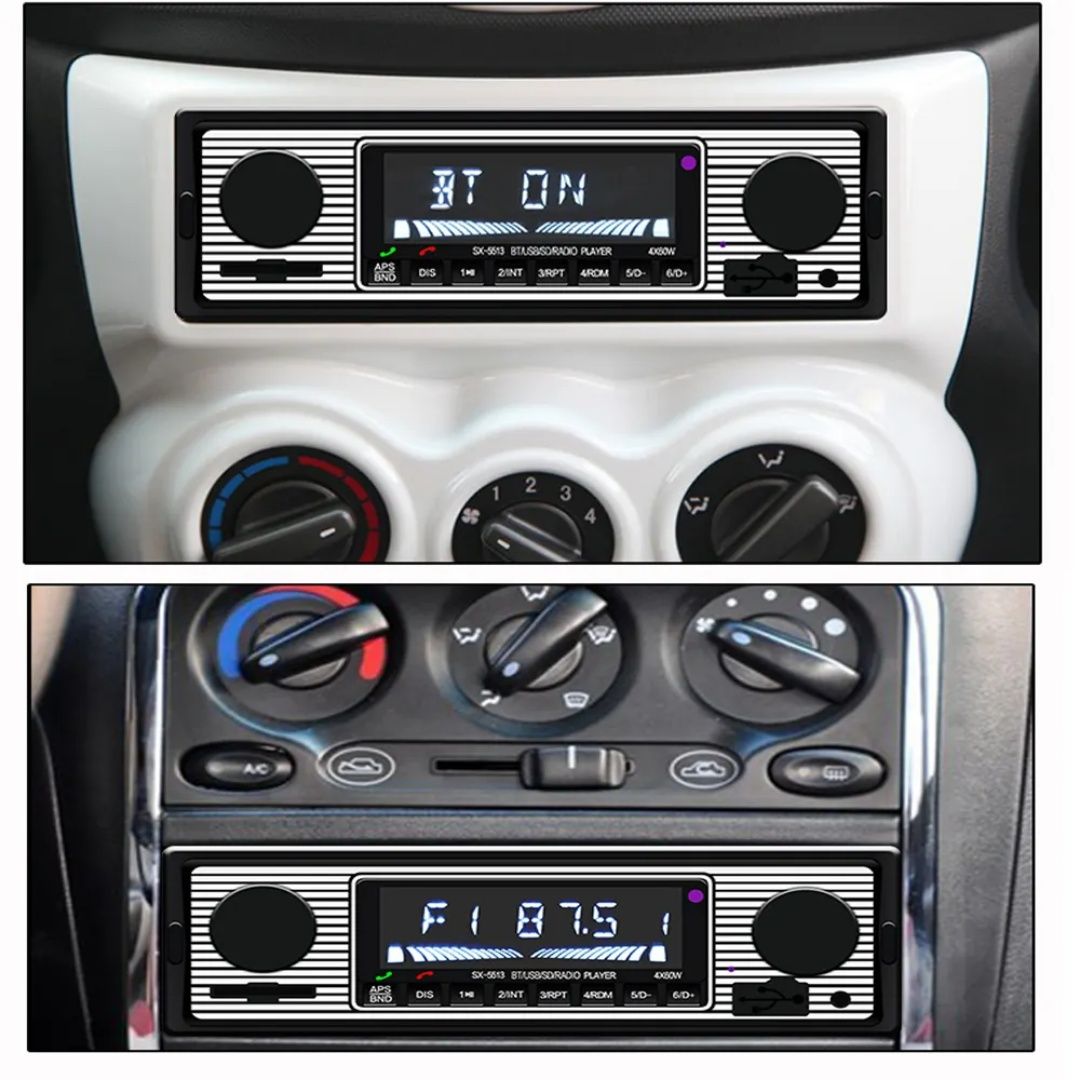 Rádio 1din Estilo clássico Bluetooth FM Cartão USB Auxiliar NOVO