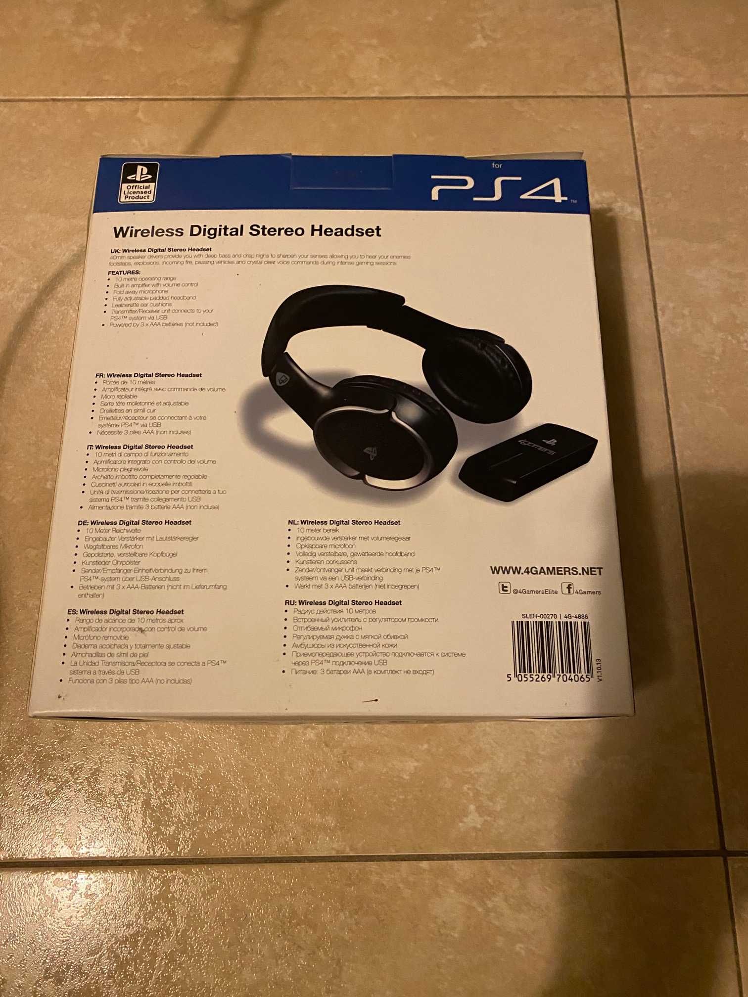 Caixa Headset Wireless PS4 4 Gamers Completa em ótimo estado