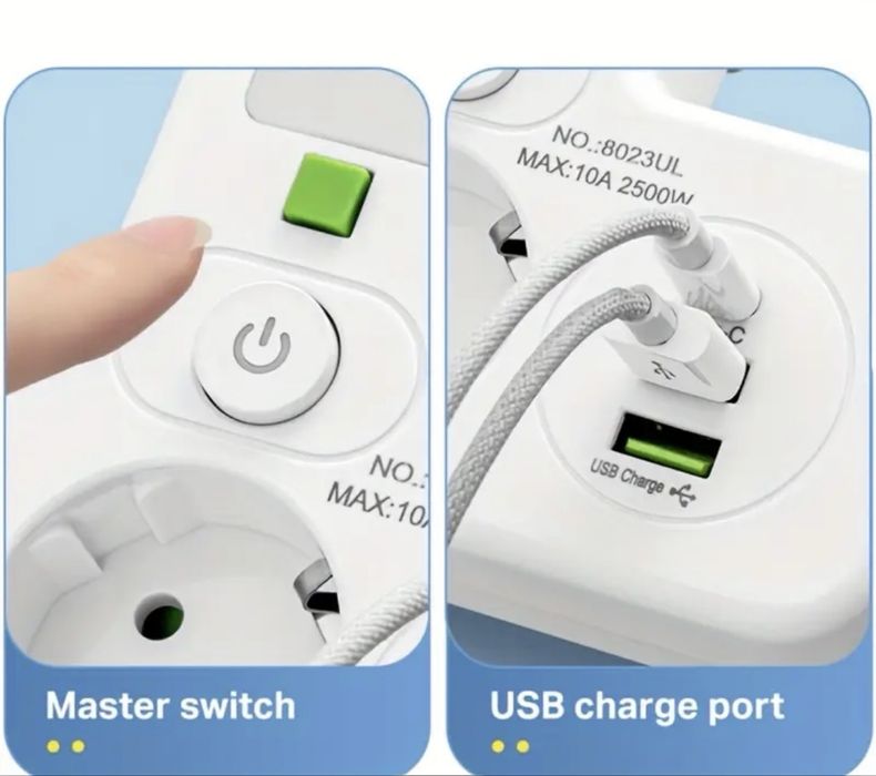 Adaptador USB com Ficha Europeia e 2 Portas USB