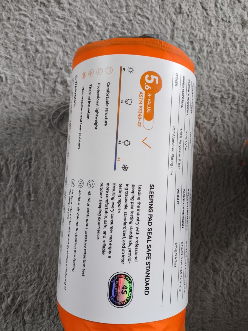 Materac dmuchany Flextail Zero R05 Regular orange